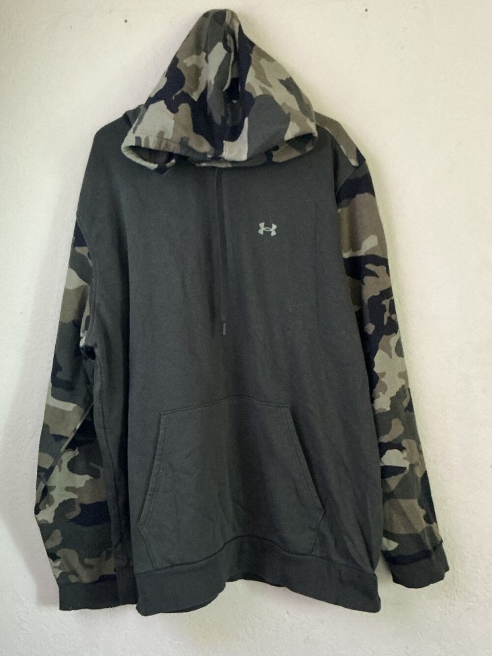 Under Armour Rival Fleece Block Hoodie Size 3XL Green Camouflage